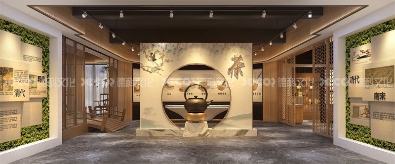 在茶文化展館設(shè)計中如何設(shè)計一個適合展示茶葉與農(nóng)業(yè)發(fā)展的結(jié)合的區(qū)域？